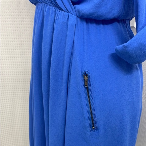 Maeve Anthropologie Blue Long Sleeve Wrap Dress - Picture 4 of 13
